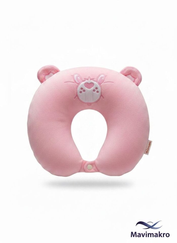 Sevimli Ayı Seyahat Boyun Yastığı PEMBE