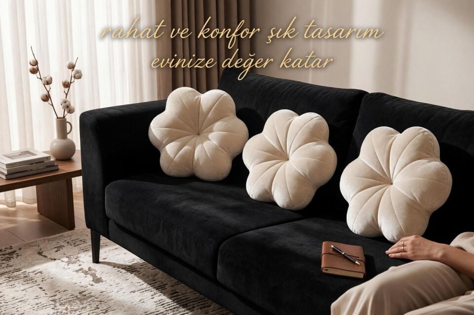 Çiçek Formlu Dekoratif Kırlent – Şık ve Modern Tasarım