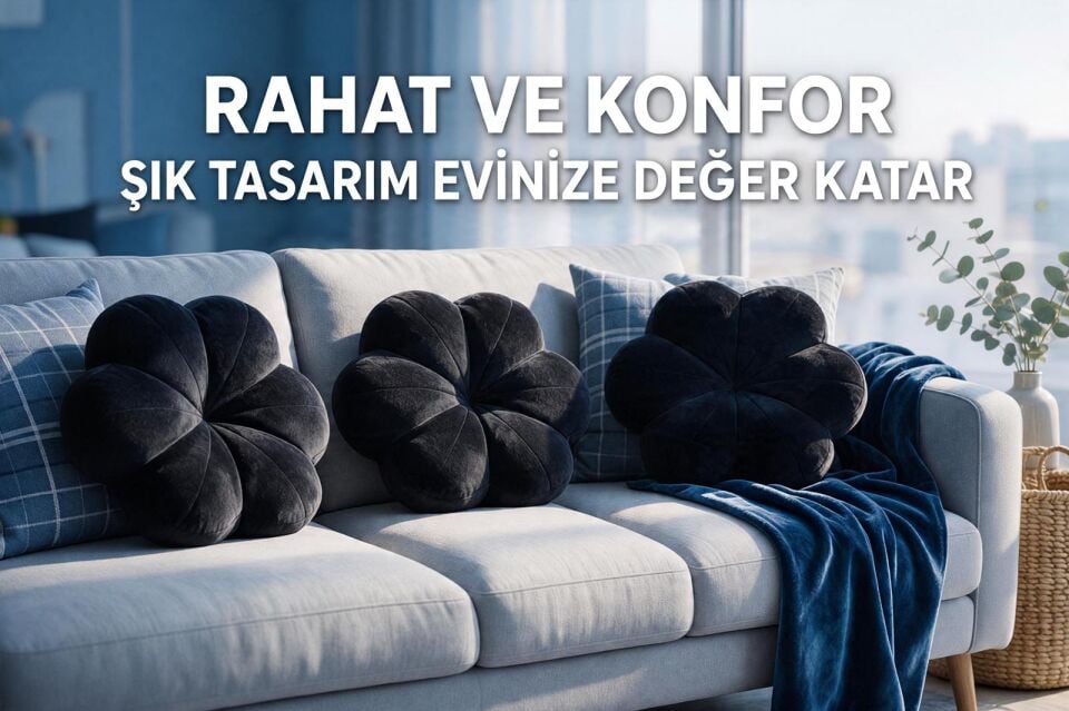 Çiçek Formlu Dekoratif Kırlent – Şık ve Modern Tasarım