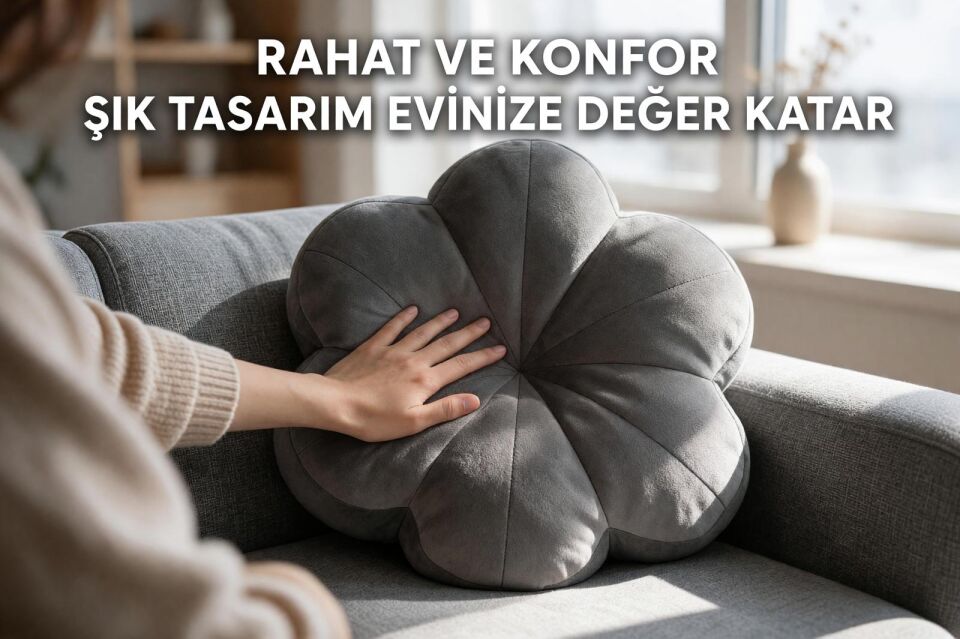 Çiçek Formlu Dekoratif Kırlent – Şık ve Modern Tasarım