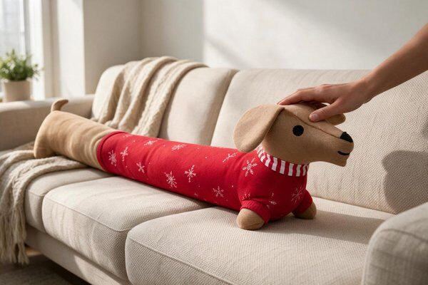 Sevimli Tasarımıyla Yılbaşı Temalı Peluş Köpek Oyuncak 90 cm